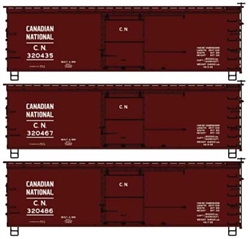 Accurail 8169 HO 36' Double-Sheathed Boxcar 3-Pack Kit Canadian National #320435 320467 320486