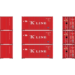 Athearn 2231 N ATH 20' Corrugated Containers KKTU #7358770/7457228/7625352 (3)