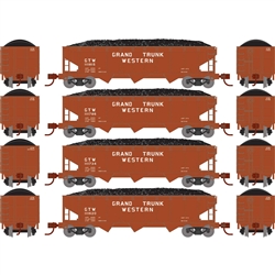 Athearn 28574 N 40' Offset Coal Hopper w/Load Grand Truck Western GTW #1 (4)