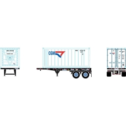 Athearn 28892 HO 20' Chassis w/ Reefer Container CGM