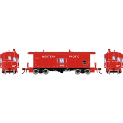 Athearn G78599 HO Bay Window Caboose w/Lights Western Pacific #482