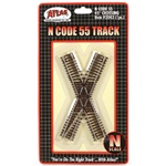 Atlas 2043 N Code 55 Track w/Nickel-Silver Rail & Brown Ties 45-Degree Crossing