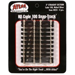 Atlas 823 HO Straight Snap-Track Nickel-Silver Rail 3" Ties Pkg 4