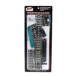 Atlas 850 HO Remote Control Snap-Switch w/Code 100 Nickel-Silver Rail & Black Ties Left Hand