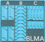 Atlas BLMA96 N Locomotive Windshield Wipers Etched-Metal Three Styles