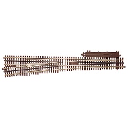 Atlas 6021 O 21st Century Track System Nickel Rail w/Brown Ties 3-Rail #7.5 High-Speed Switch Left-Hand