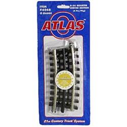 Atlas 6068 O 21st Century Track System Nickel Rail w/Brown Ties 3-Rail O36 Quarter Curved Section Pkg 4