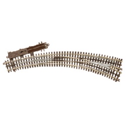 Atlas 6078 O 21st Century Track System Nickel Rail w/Brown Ties 3-Rail O72/O54 Curved Right Hand Turnout