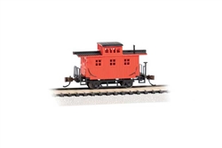 Bachmann 15758 N Old-Time Wood Bobber Caboose Painted Red Unlettered