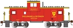 Bachmann 17708 HO 36' Wide-Vision Caboose Silver Series Delaware & Hudson 35719 Bridge Line