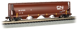 Bachmann 19161 N Canadian Cylindrical 4-Bay Grain Hopper Canadian National 377375