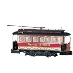 Bachmann 25127 On30 Traction-Powered Closed Streetcar Spectrum Christmas Seasons Greetings