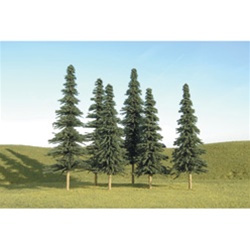 Bachmann 32004 HO Spruce Trees SceneScapes 5 to 6" Pkg 6