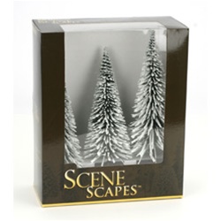 Bachmann 32202 O SceneScapes Layout-Ready Trees Pine Trees w/ Snow 8-10" Pkg 3