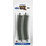 Bachmann 44503 HO Curved Track w/ Nickel Rail & Roadbed E-Z Track 22" Radius Pkg 4