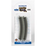 Bachmann 44801 N Curved Track w/Nickel Rail & Roadbed E-Z Track 11-1/4" Radius Pkg 6