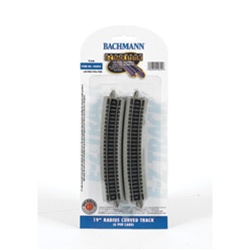 Bachmann 44804 N Curved Track w/Nickel Rail & Roadbed E-Z Track 19" Radius Pkg 6