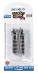 Bachmann 44822 N Curved Track w/Nickel Rail & Roadbed E-Z Track 12-1/2" Radius Half Section Pkg 6