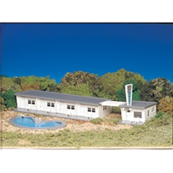 Bachmann 45214 HO Motel W/Swimming Pool Plasticville U.S.A. Kit