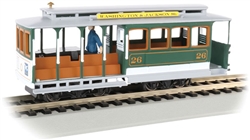 Bachmann 60536 HO Cable Car w/ Grip Man Standard DC Washington & Jackson Streets #26 Green