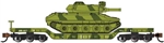 Bachmann 71388 N 52' Deressed-Center Flatcar with Sheridan Tank US Army Green Camo