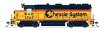 Broadway Limited 8903 HO EMD GP35 Low Nose Standard DC Stealth Chessie System B&O #4386