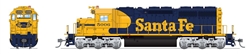 Broadway Limited 9030 HO EMD SD40 Low Nose Standard DC Stealth Santa Fe #5006