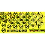 Blair Line 106 HO Highway Signs Warning #2 1948-Present Black yellow