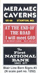 Blair Line 1252 N Barn Sign Decals Set #3 Meramac Caverns Will Meet God First National Bank