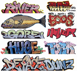 Blair Line 1256 N Mega Set Modern Tagger Graffiti Decals #7 Pkg 9