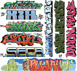 Blair Line 1260 N Mega Set Modern Tagger Graffiti Decals #11 Pkg 9