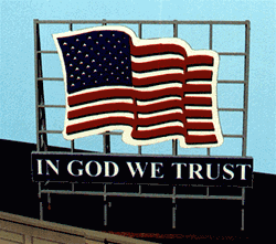 Blair Line 1520 Laser-Cut Wood Billboards Small for Z N & HO Patriotic US Flag Includes 4 Slogans