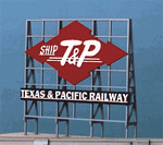 Blair Line 1531 Laser-Cut Wood Billboard Ship T&P "Texas & Pacific Railway" 1 5/8" Wide x 1 5/8" Tall