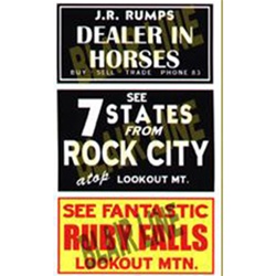 Blair Line 2251 HO Barn Sign Decals Set #2 Dealer In Horses See Ruby Falls See Rock City