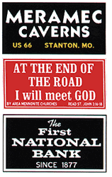 Blair Line 2252 HO Barn Sign Decals Set #3 Meramec Caverns Will Meet God First National Bank