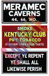 Blair Line 2253 HO Barn Sign Decals Set #4 Meramac Caverns, Except Ye Repent, Kentucky Club