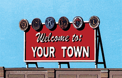 Blair Line 2528 Laser-Cut Wood Billboard Kits Large for HO S & O Welcome to Yourtown