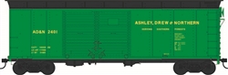 Bowser 43304 HO X31 Double-Door Round Flush Roof Boxcar Ashley, Drew & Northern #2401 