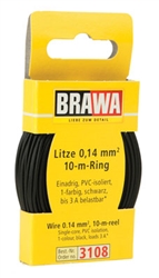 Brawa 3108 33' Solid Stranded Copper Wire Black