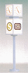 Brawa 5294 HO Illuminated Clock With DB/S Bahn Signs 2-1/8" High