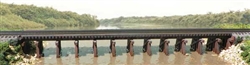 B.T.S. 17144 O Wood Estuary Railroad Trestle Laser-Cut Wood Kit 14 x 90 Scale Feet