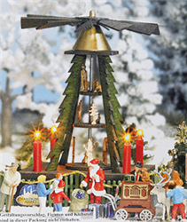 Busch 1415 HO Christmas Pyramid Display Includes Figures