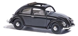 Busch 52942 HO 1952 Volkswagen Beetle with Pretzel-Split Rear Window Assembled Black