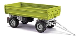 Busch 53010 HO 1985 IFA HW 60 Low-Side Farm Trailer Assembled Light Green