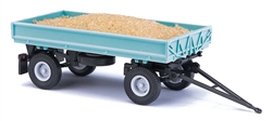 Busch 53016 HO 1985 IFA HW 60 Low-Side Farm Trailer with Sand Load Assembled Light Blue