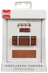 Busch 6015 Wood Fence Kit Plastic 8 Board & 6 Wood Rail Sections