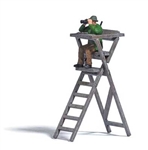 Busch 7957 HO Hunter in Raised Stand Action Set Seated Hunter with Binoculars Wooden Hunting Stand