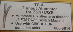 Circuitron 5616 TC-4 Tortoise Direction Alternator