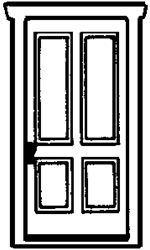 Campbell 912 HO Doors White Plastic 4-Panel Pkg 3