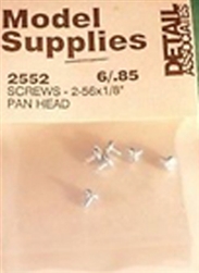 Detail Associates 2552 Pan Head Screws 2-56 x 1/8" Pkg 10